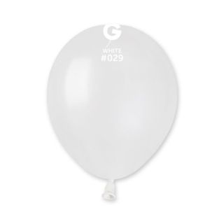 5" Gemar White Metallic 029 Latex Balloons 50ct