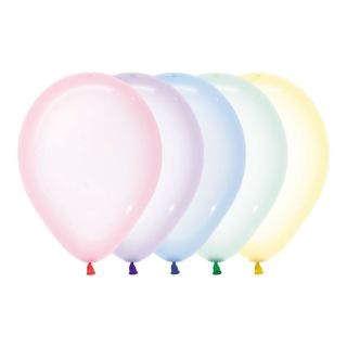 5" Sempertex Crystal Pastel Assorted 301 Latex Balloons