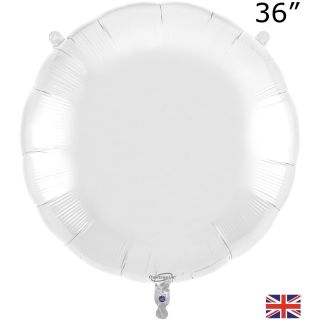 36" Oaktree Round White Foil Balloon