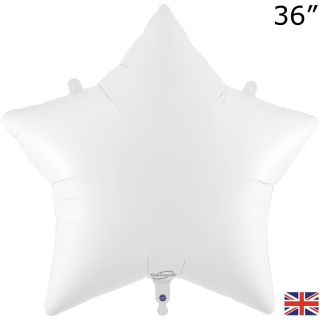 36" Oaktree Star White Foil Balloon