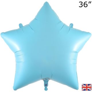 36" Oaktree Star Matte Blue Foil Balloon