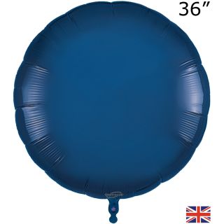 36" Oaktree Round Navy Blue Foil Balloon