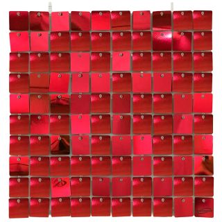 Sequin Wall Panel 30cm x 30cm Metallic Red