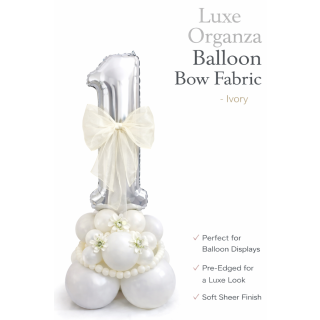 Organza Balloon Bow Fabric Ivory