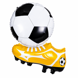 Gold Football Boot With Football Foil Balloon