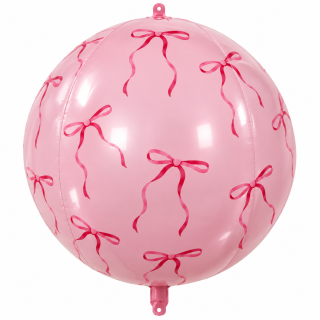 22" Bamboo Party Pink Bow Orb Foil Balloon