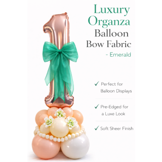 Organza Balloon Bow Fabric Emerald Green