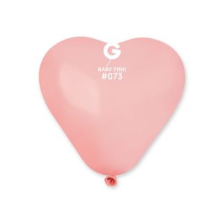 6" Gemar Heart Shape Baby Pink 073 Latex Balloons 100ct