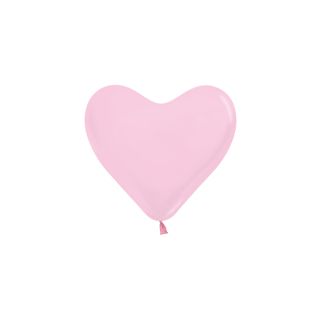6" Sempertex Hearts Pink 009 Latex Balloons 50ct