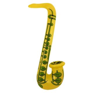 75cm Inflatable Saxophone Neon Yellow