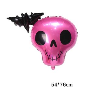 76cm--bamboo-party-pink-skull-an--bat-foil-balloon