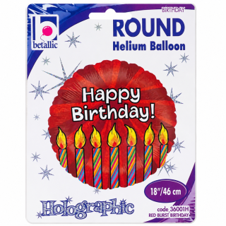 18" Betallic Red Burst Birthday Foil Balloon