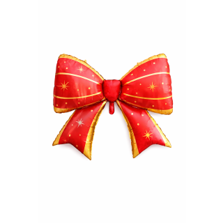 Bow Matte Red With Gold Trim 98 cm x 75 cm Bamboo Party Foil Balloon