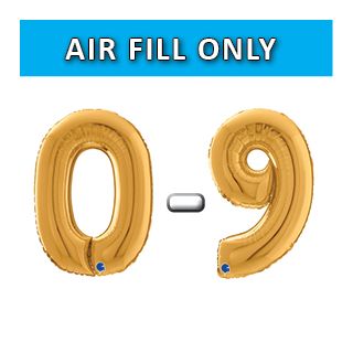 7" Gold Numbers Grabo Foil Balloons