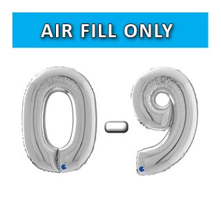 7" Silvrer Numbers Grabo Foil Balloons