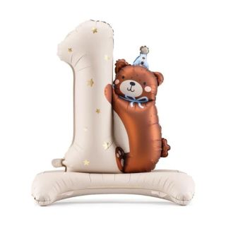 81-x-72cm-number-1-with-bear-foil-balloon