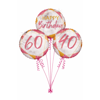 18" Grabo Marble Mate Rose Gold Foil Balloon Age Options Available