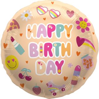 18" Happy Birthday Boho Girl  Foil Balloon