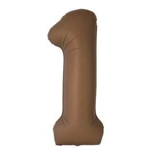 34" Matte Choco Number 1 Flexmetal Foil Balloon