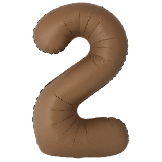 34" Matte Choco Number 2 Flexmetal Foil Balloon