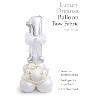 Organza Balloon Bow Fabric White