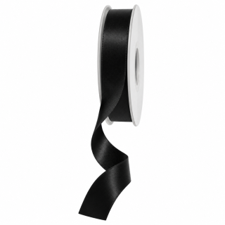 Satin Ribbon Double Faced Black APAC 15mm x 20m