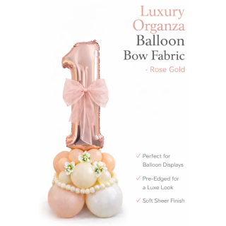 Organza Balloon Bow Fabric Rose Gold
