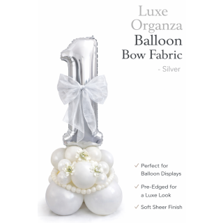 Organza Balloon Bow Fabric Silver