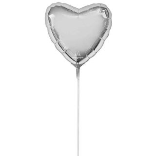 9" Anagram Silver Heart Foil Balloon