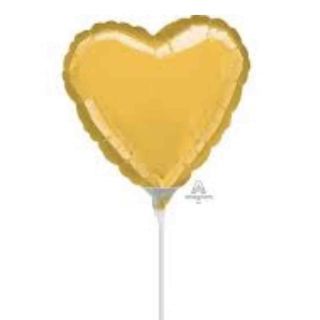 9" Anagram Gold Heart Foil Balloon
