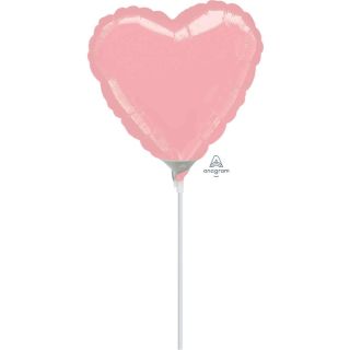 9" Anagram Pastel Pink Heart Foil Balloon
