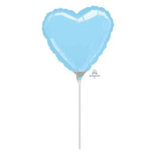 9" Anagram Pearl Pastel Blue Heart Foil Balloon