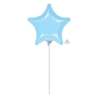 9" Anagram Pearl Pastel Blue Star Foil Balloon