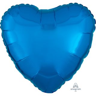 17" Anagram Metallic Blue Heart