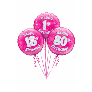 18" Oaktree Birthday Pink Foil Balloon Age Options Available