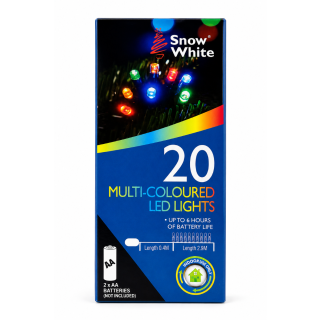 20 Multi Coloured Led Lights 1.9m