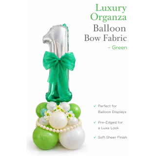 Organza Balloon Bow Fabric Green