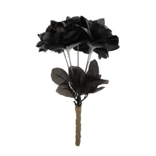 Black Rose Artificial Flower Single Stem 27cm
