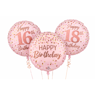 18" Pretty Pink Birthday Foil Balloon Age Options Available