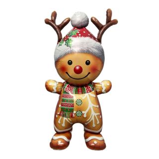 Christmas Gingerbread Man 47" x 23" Foil Balloon