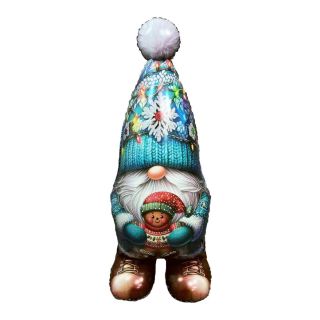 Christmas Gnome 13.8" x 34.5" Blue Foil Balloon