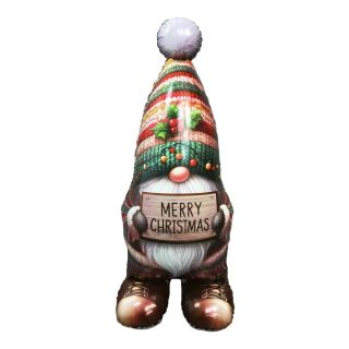 Christmas Gnome 13.8" x 34.5" Red Foil Balloon