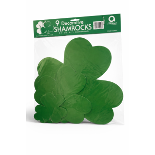 9 Decorative Shamrocks Assorted Sizes 
