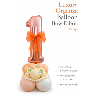 Organza Balloon Bow Fabric Orange