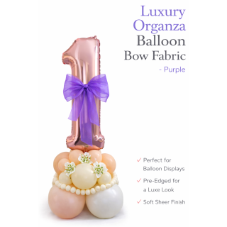 Organza Balloon Bow Fabric Purple