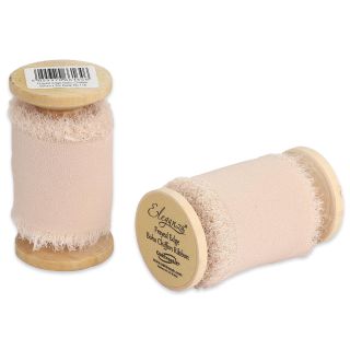 Eleganza Frayed Edge Boho Chiffon Nude 50mm x 5m