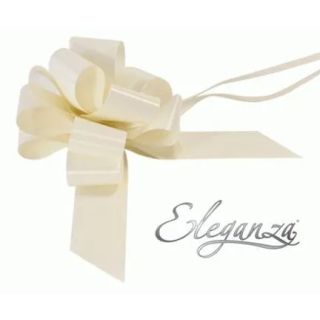 Eleganza Poly Pull Bows Ivory - 50mm x 20pcs
