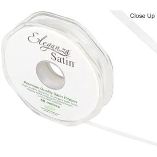 Eleganza Satin Double Faced White - 3mm x 50m