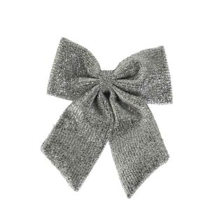 SILVER Metallic Bow 22cm