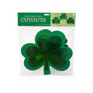3 Foil Embellished Decorative Shamrocks 